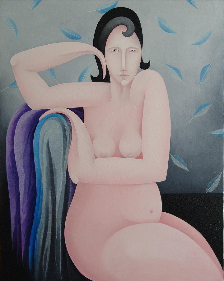 Sacha Circulism Painting - The Seated Pink Nude 2009 by S A C H A - Circulism Technique Sacha Circulism Painting - The Seated Pink Nude 2009 by S A C H A - Circulism Technique