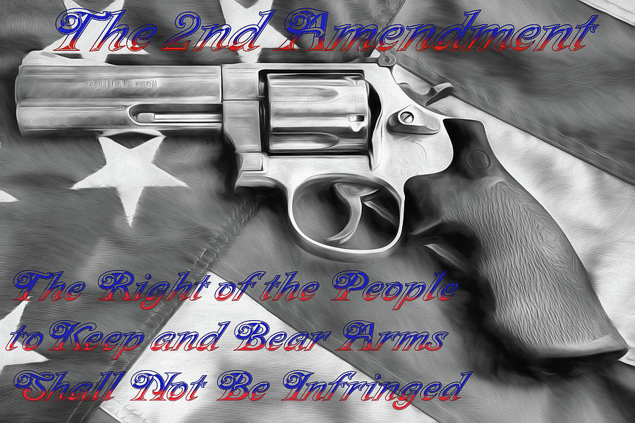 The Second Amendment Black and White Digital Art by JC Findley