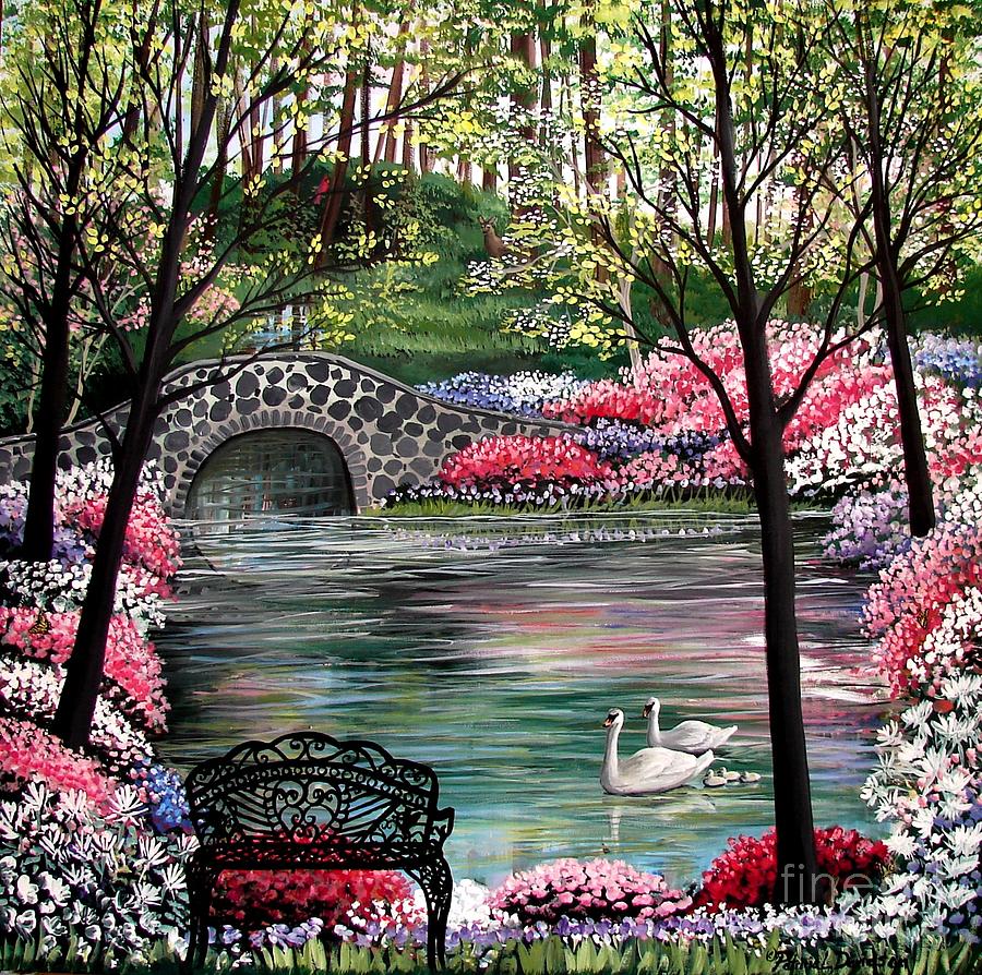 The Secret Azalea Garden Painting by Pat Davidson