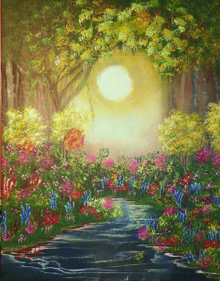 Nature Painting - The Secret Garden by Laurie Kidd