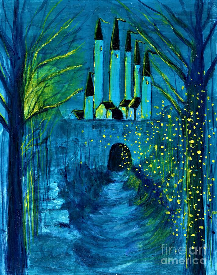 The Secret of the Blue Castle  Painting by Allison Constantino