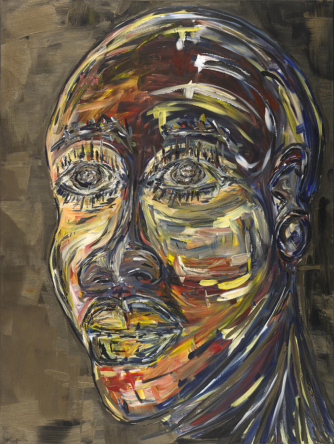 Portrait Painting - The Seer by Chakanaka Zinyemba