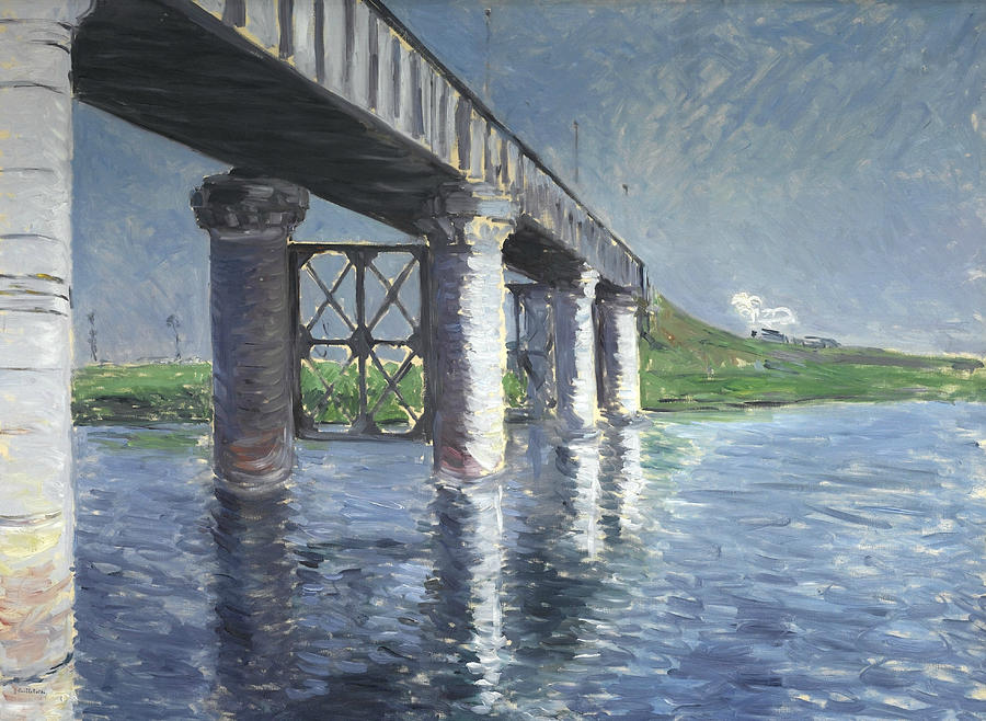 The Seine and the Railroad Bridge at Argenteuil Painting by Gustave Caillebotte