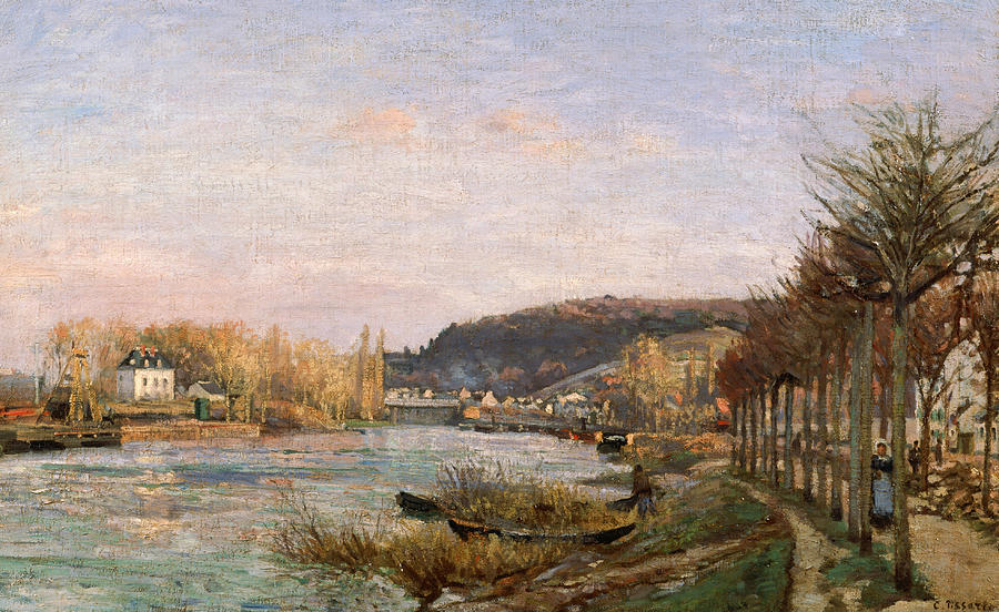 The Seine at Bougival Painting by Camille Pissarro