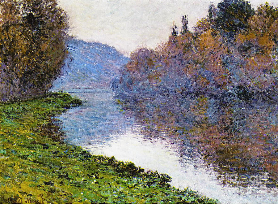 The Seine at Jenfosse Painting by Claude Monet