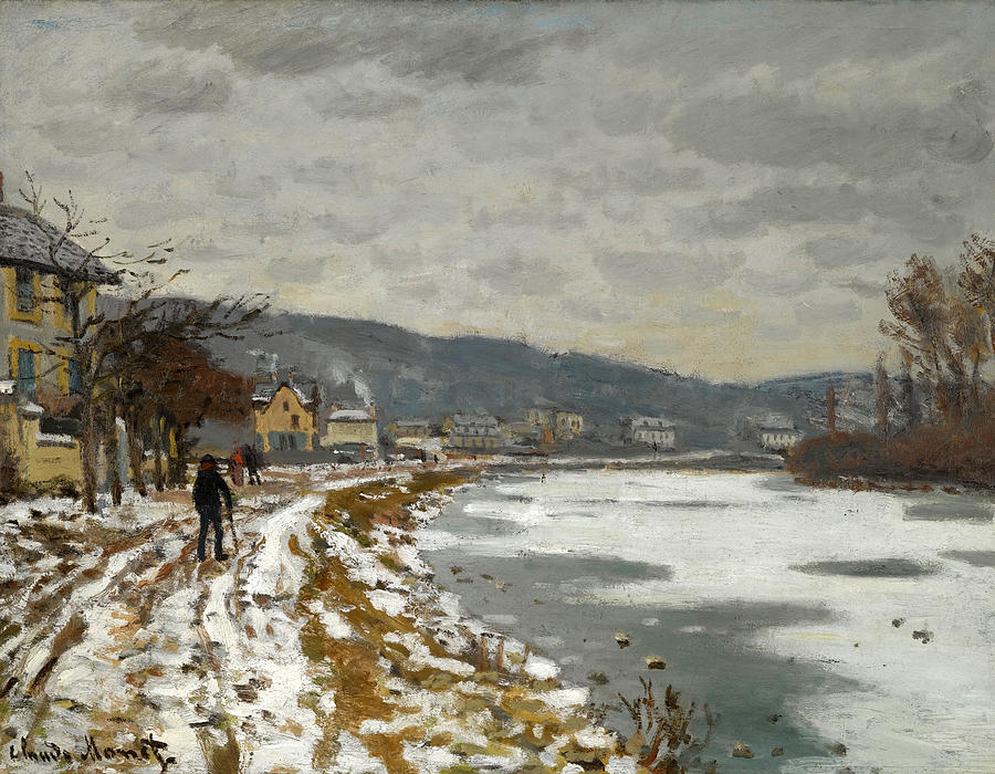The Seine in Bougival Painting by Claude Monet