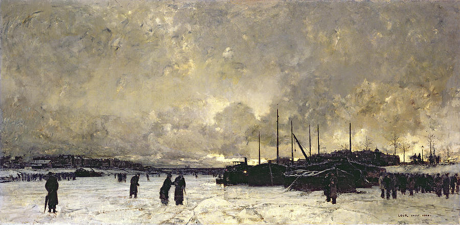 Winter Painting - The Seine in December by Luigi Loir