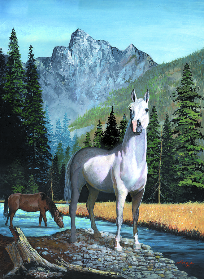 Horse Painting - The Sentinel by Harold Shull Horse Painting - The Sentinel by Harold Shull