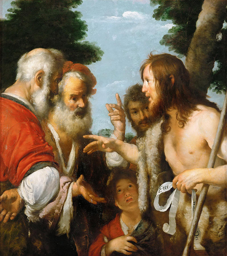 The Sermon of Saint John the Baptist Painting by Bernardo Strozzi