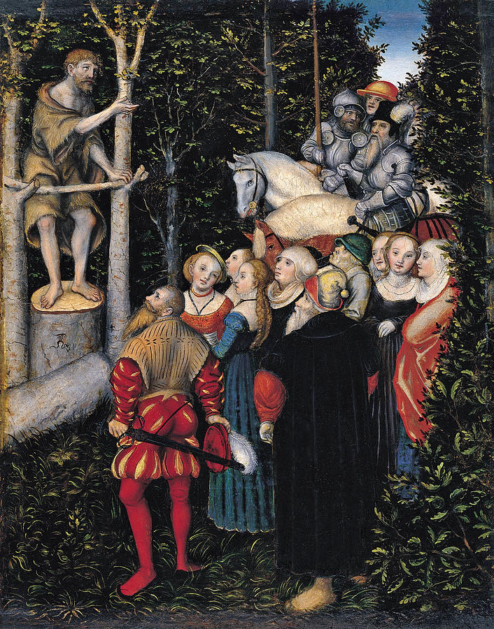 The Sermon of Saint John the Baptist Painting by Lucas Cranach the Elder