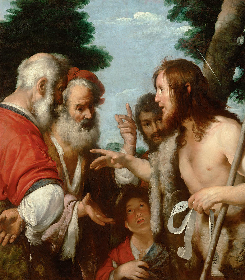 Bernardo Strozzi Painting - The Sermon of St. John the Baptist by Bernardo Strozzi