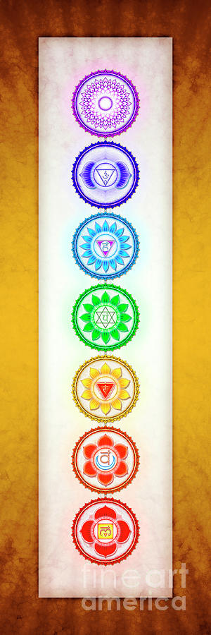 Chakra Digital Art - The Seven Chakras - Series 6 Golden Yellow by Dirk Czarnota Chakra Digital Art - The Seven Chakras - Series 6 Golden Yellow by Dirk Czarnota