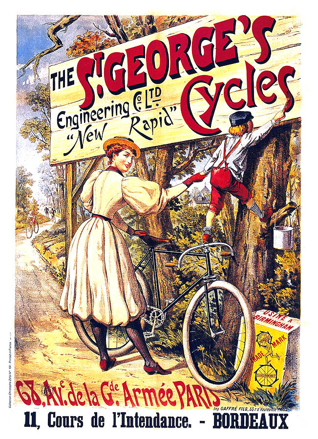 The Sgeorges Cycles - Bicycles - Vintage French Advertising Poster Mixed Media