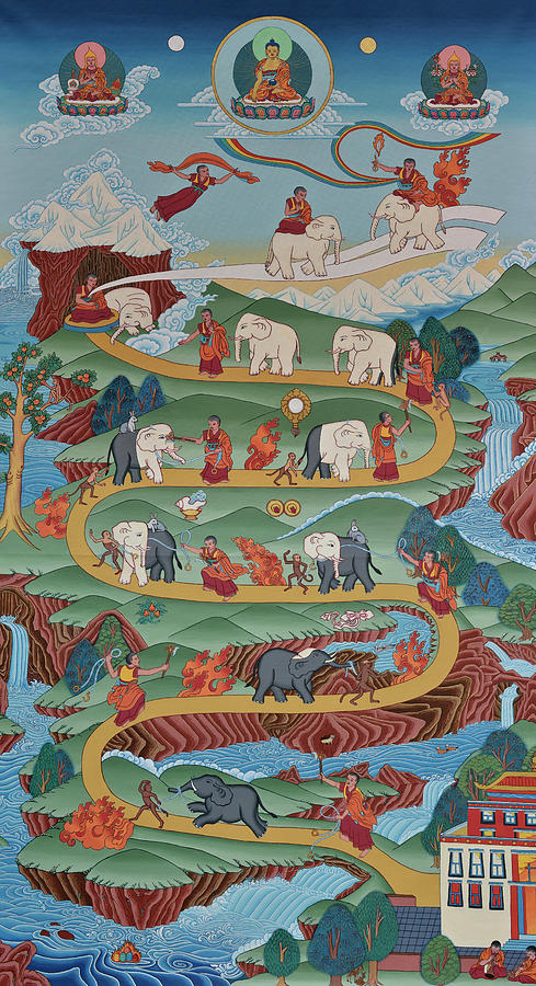 Meditation Path Painting - The Shamatha Meditation Path by Marlies Bruin