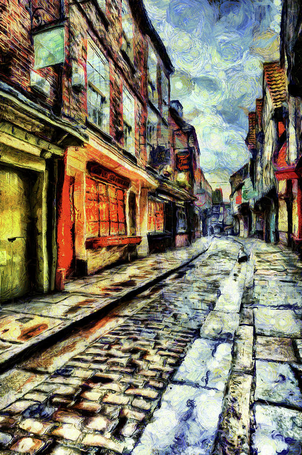 Vincent Van Gogh Mixed Media - The Shambles York Van Gogh by David Pyatt
