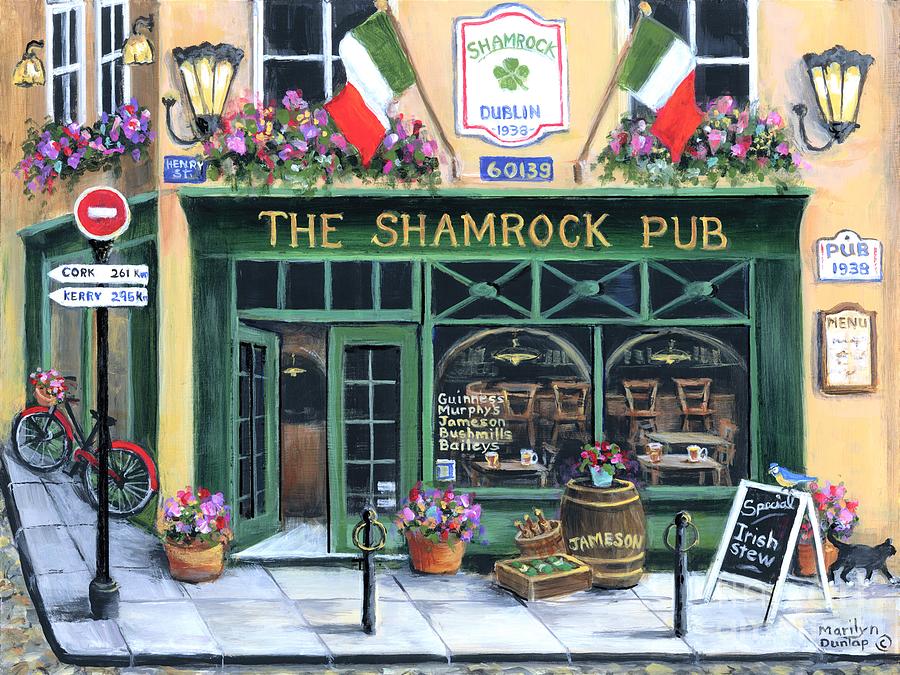 Flower Painting - The Shamrock Pub by Marilyn Dunlap