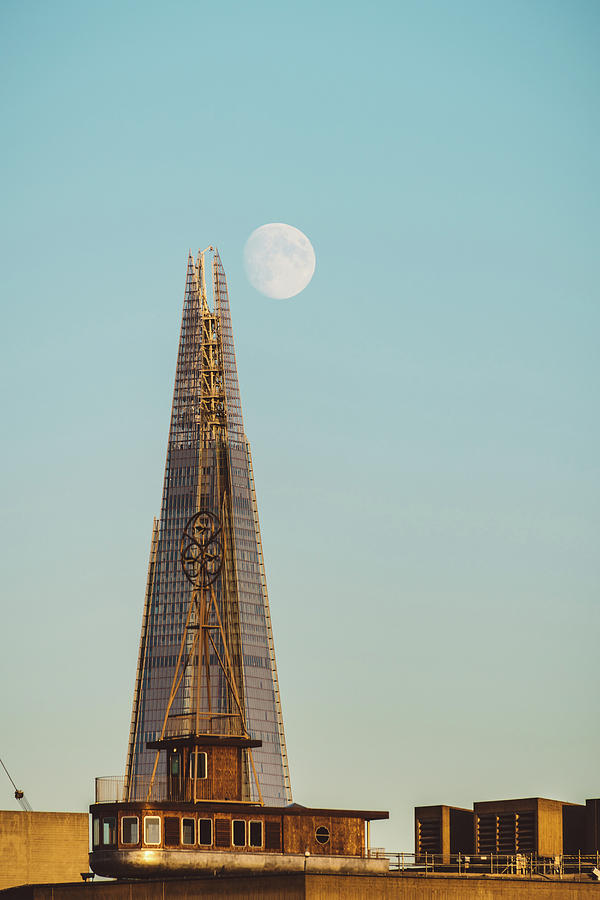The Shard and the Moon at sunset Photograph by Dutourdumonde Photography