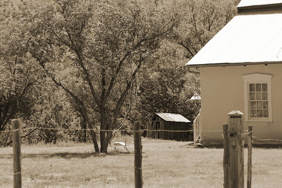 The Shed Out Back In Lincoln New Mexico in Sepia Photograph Photograph by Colleen Cornelius
