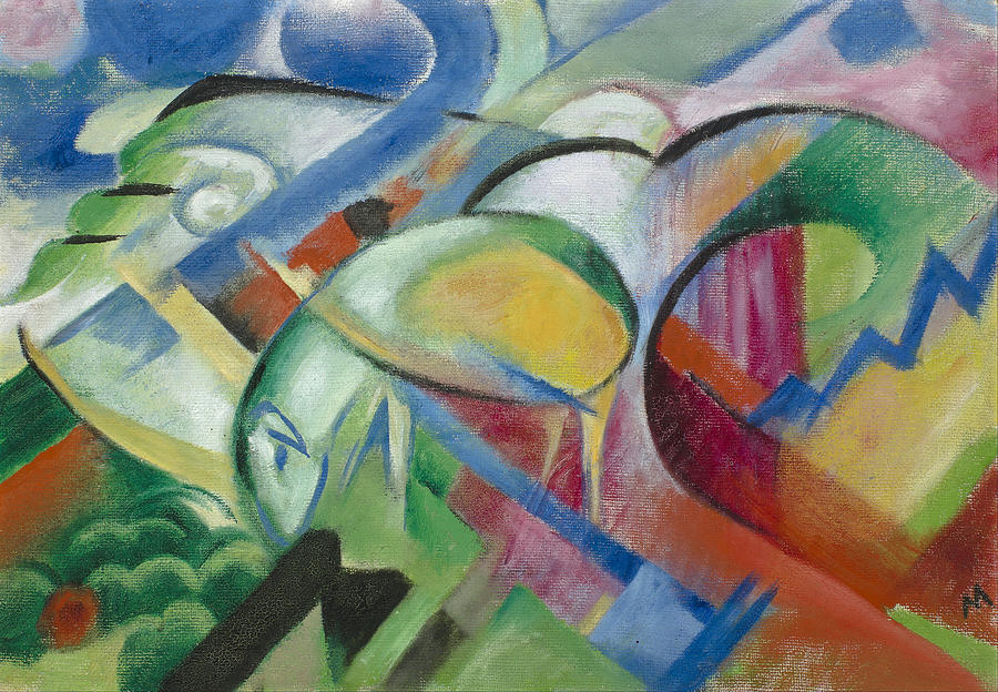 Franz Marc Painting - The Sheep by Franz Marc