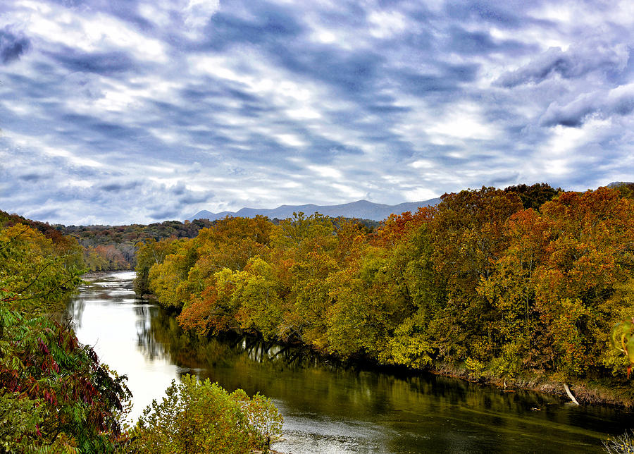 The Shenandoah River during autumn - Virginia Photograph by Brendan Reals
