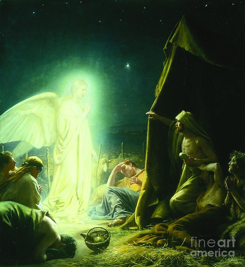 The Shepherds And The Angel Painting by MotionAge Designs