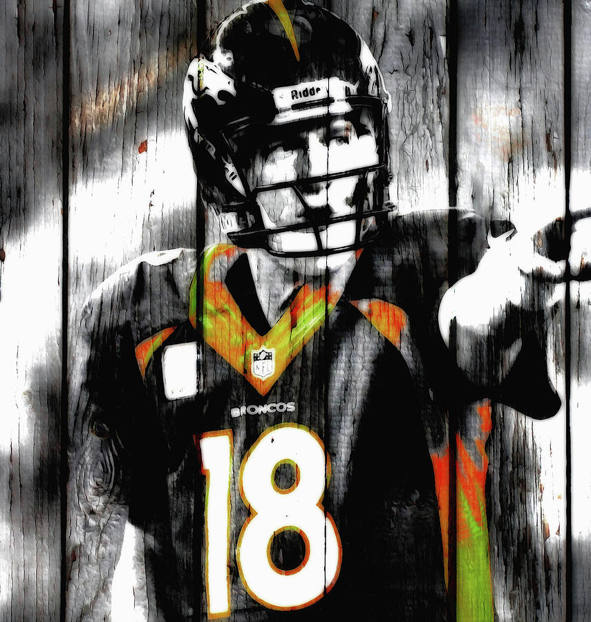 Peyton Manning Last Rodeo Mixed Media by Brian Reaves