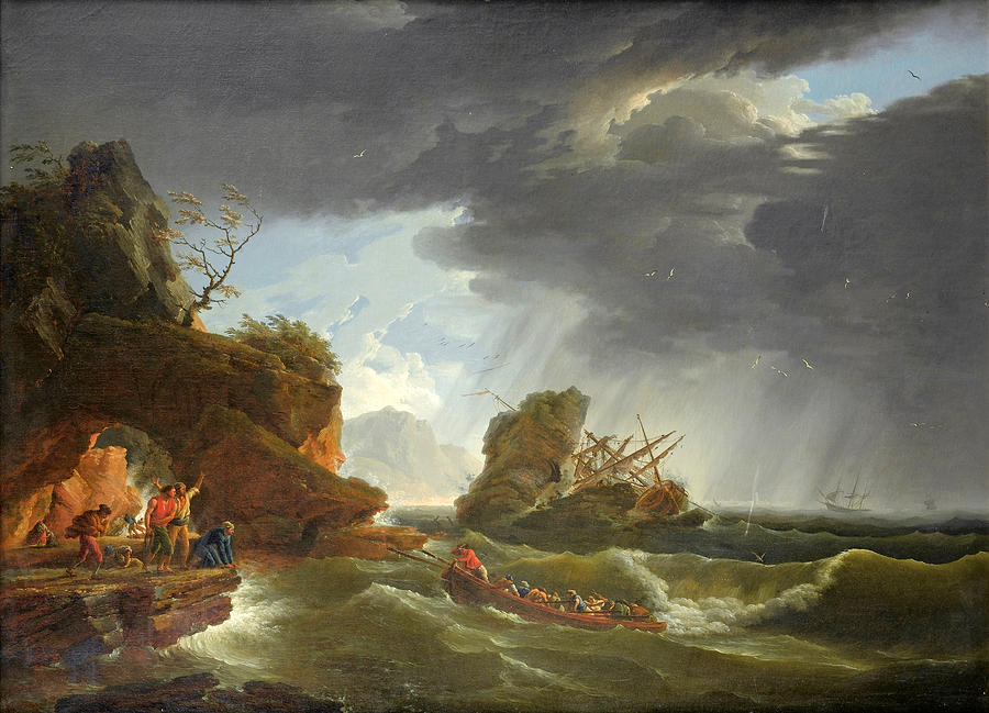 The Shipwreck after Claude-Joseph Vernet Painting by Attributed to Eugene Fromentin