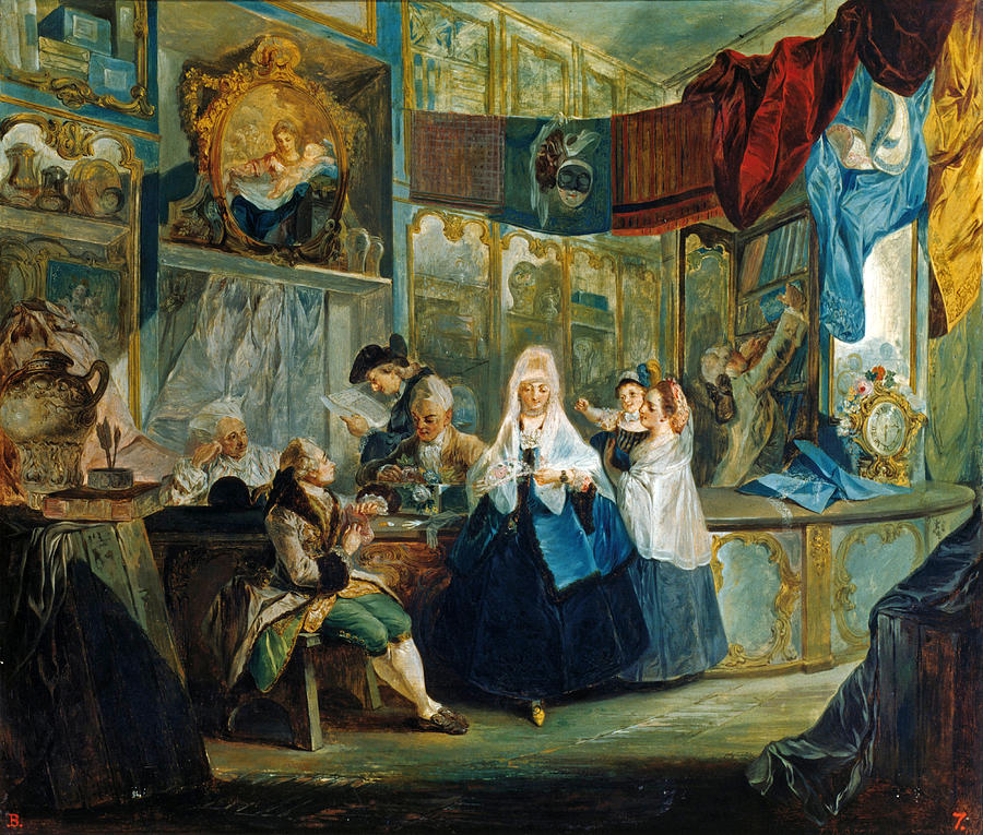 Famous Paintings Painting - The Shop by Luis Paret y Alcazar