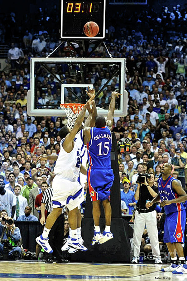 The Shot Photograph - The shot, 3.1 seconds, Mario Chalmers magic, Kansas Basketball 2008 NCAA championship by Thomas Pollart