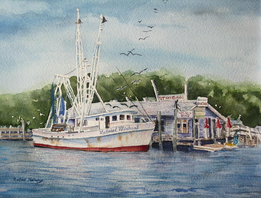 The Shrimp Boat Painting by Prentiss Halladay - Fine Art America