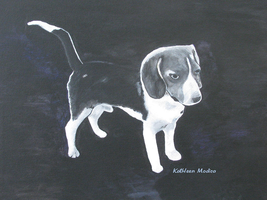 The Shy Beagle Painting by Kathleen Modica