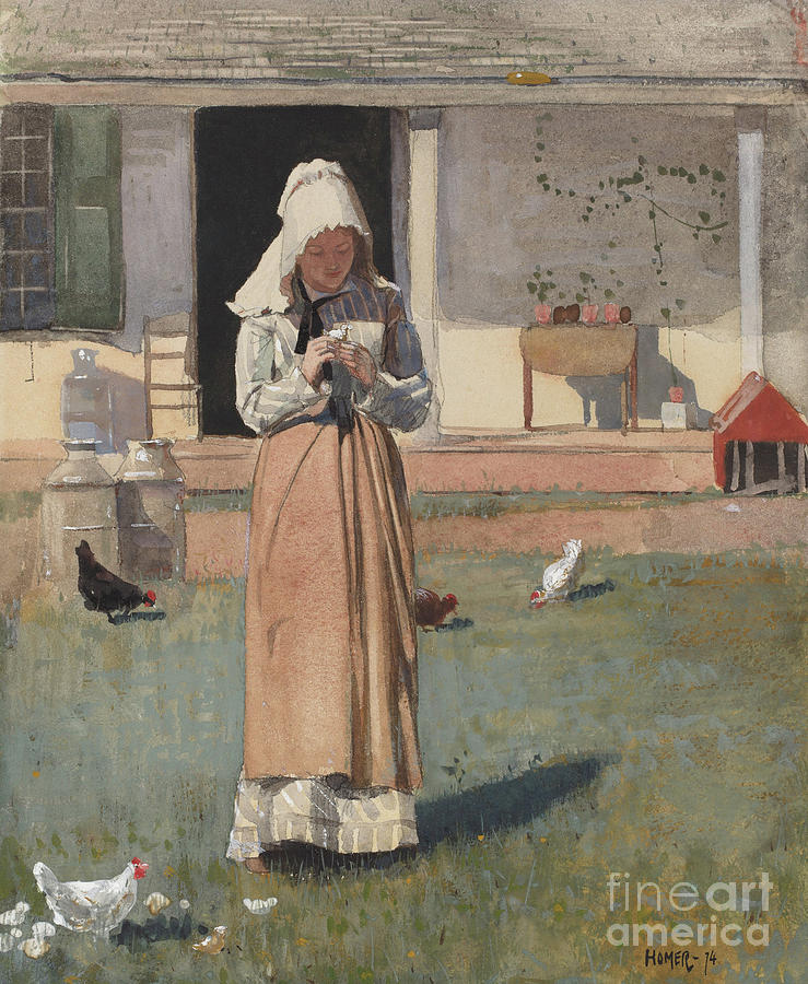 The Sick Chicken, 1874  Painting by Winslow Homer