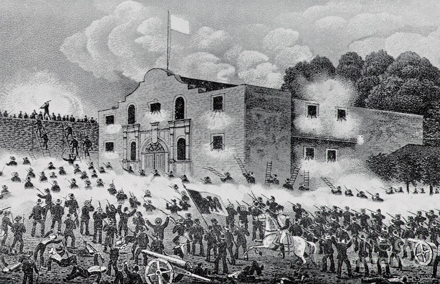 The Siege of the Alamo Drawing by American School Pixels
