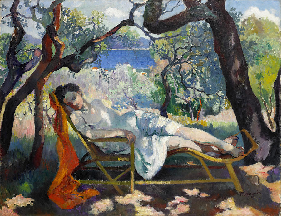 The Siesta Jeanne asleep Painting by Henri Manguin
