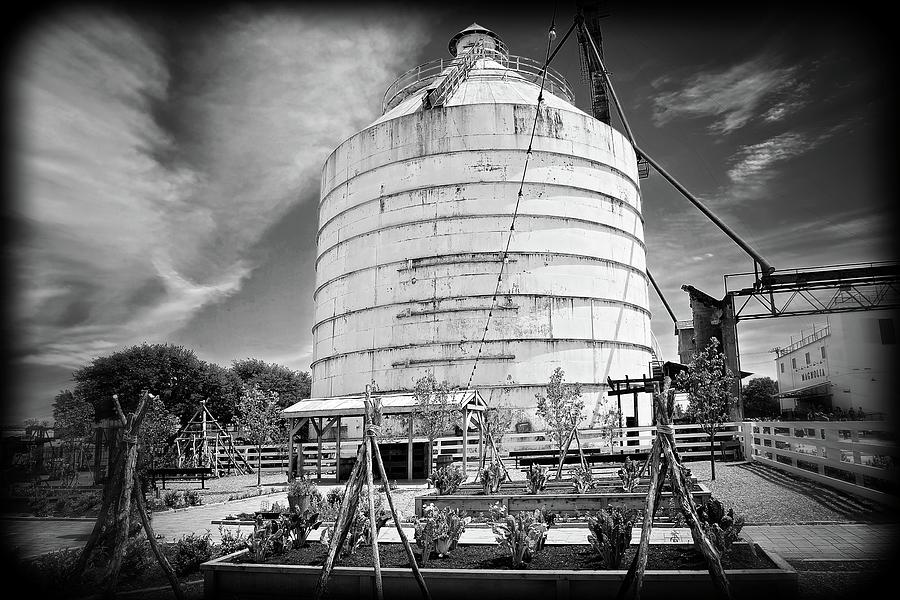 The Silos at Magnolia Market in Black and White Photograph by Lynn Bauer