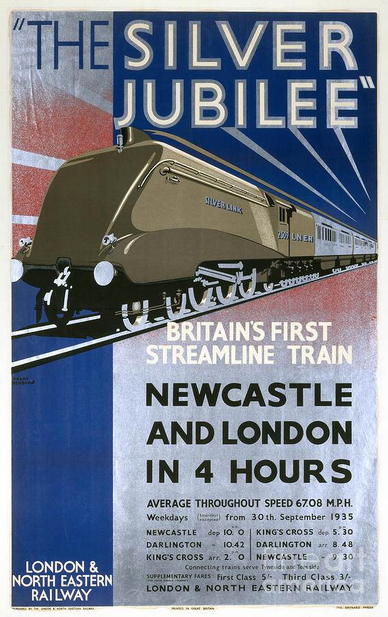 The Silver Jubilee Britains First Streamline Train LNER poster 1935 Digital Art by Vintage Collectables