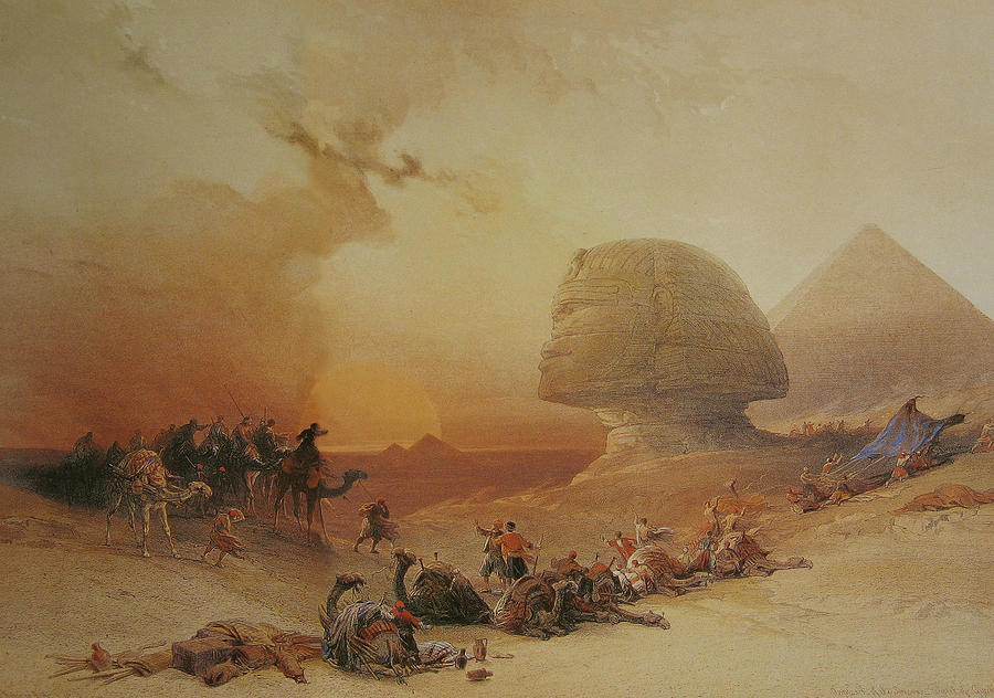 The Simoon in the Desert Painting by David Roberts