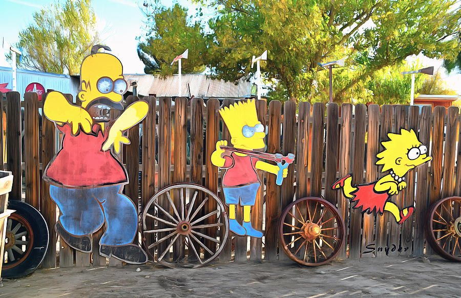 The Simpsons On A Fence Photograph by Floyd Snyder