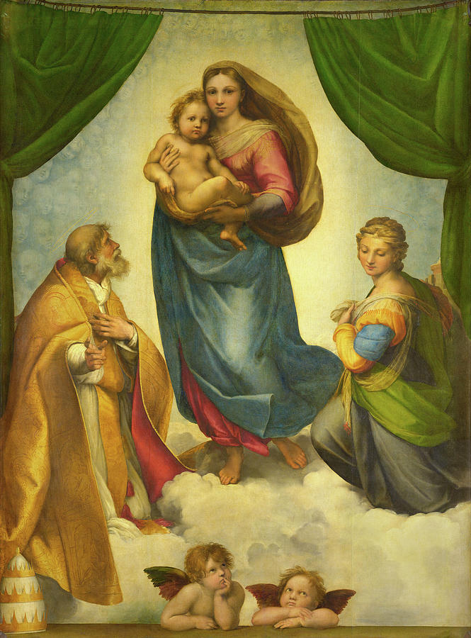Madonna Painting - The Sistine Madonna by Raphael Sanzio