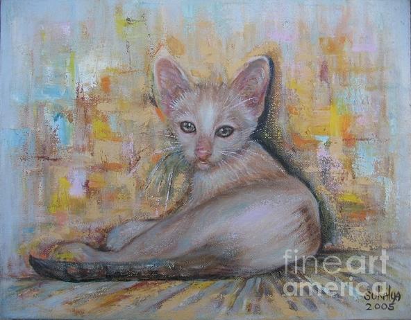 The Sitting CAT Painting by Sukalya Chearanantana