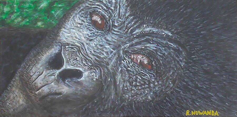Gorilla Painting - The Skeptical Gorilla by Robbie Potter