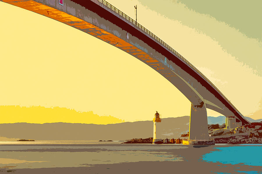 The Skye Bridge and Kyleakin Lighthouse  Digital Art by Anthony Murphy