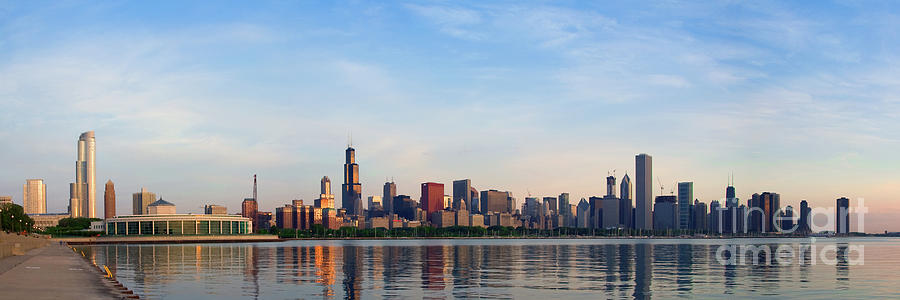 The Skyline of Chicago at Sunrise Photograph by David Levin