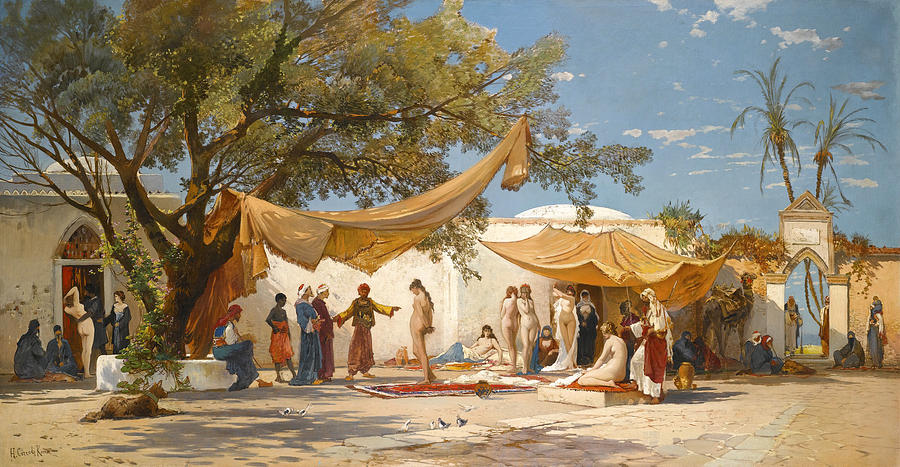 The Slave Market Painting by Hermann Corrodi