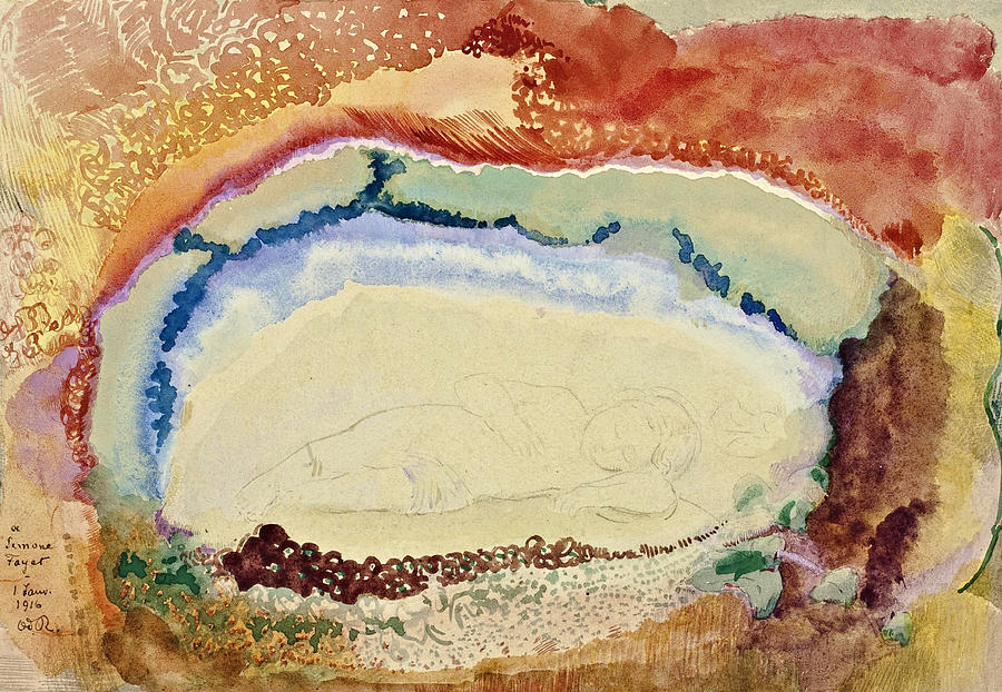Odilon Redon Painting - The Sleeping Child by Odilon Redon