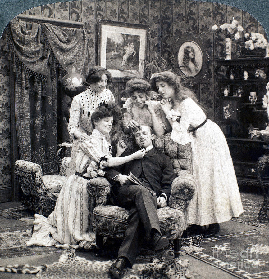 The Sleepy Lover, 1902 Photograph by Granger The Sleepy Lover, 1902 Photograph by Granger