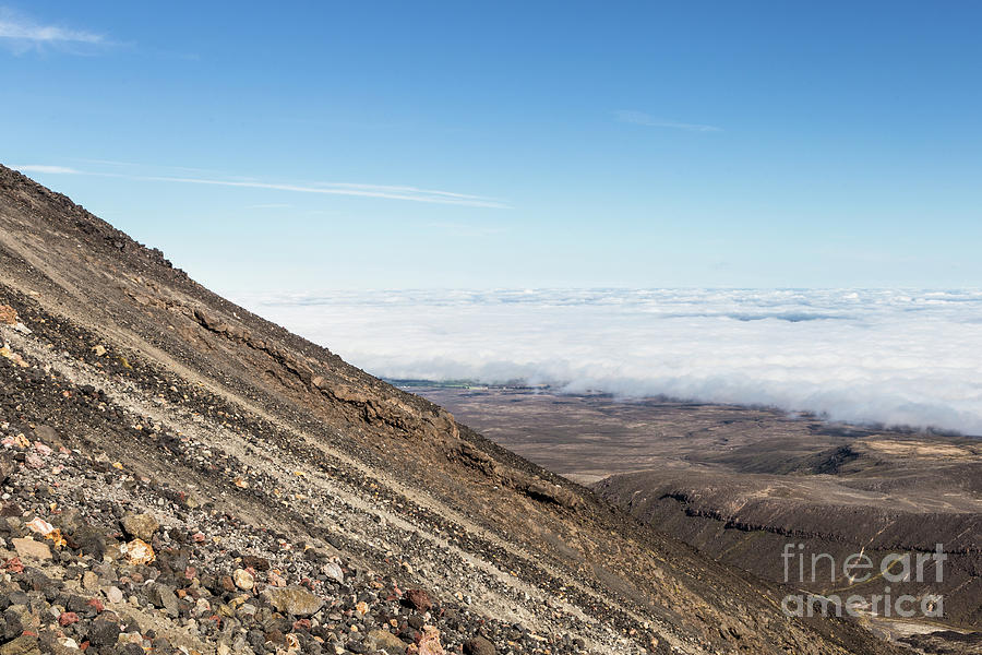 The slope of the Ngauruhoe volcano on Tongariro tail in New Zeal Photograph by Didier Marti