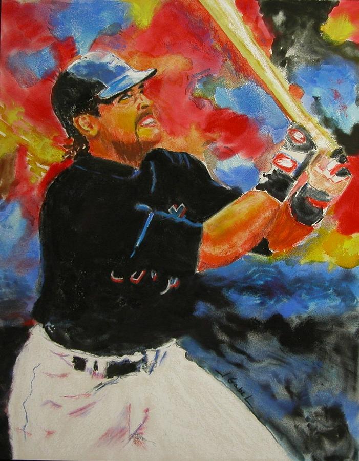 Baseball Pastel - The Slugger by Laura Gabel Baseball Pastel - The Slugger by Laura Gabel