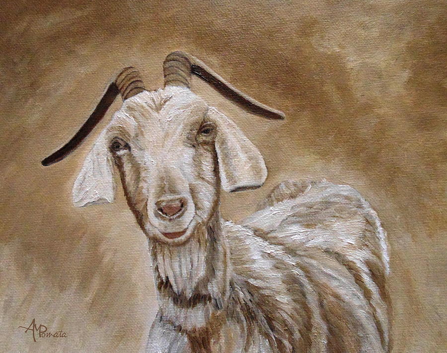 The Smile Of A Goat Painting by Angeles M Pomata