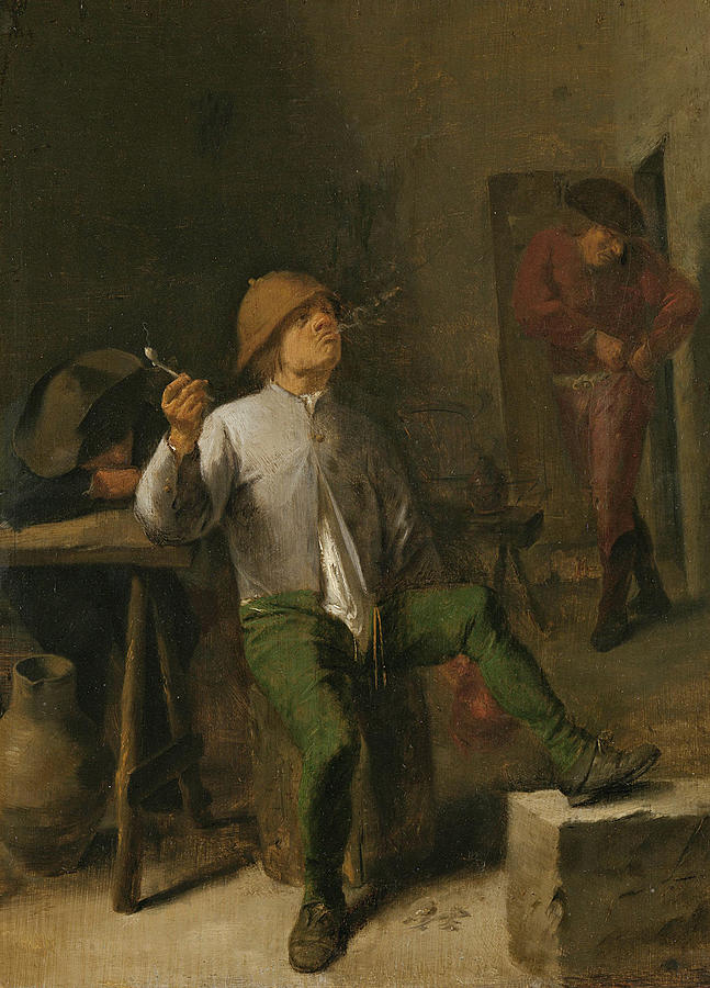 The Smoker Painting by Adriaen Brouwer